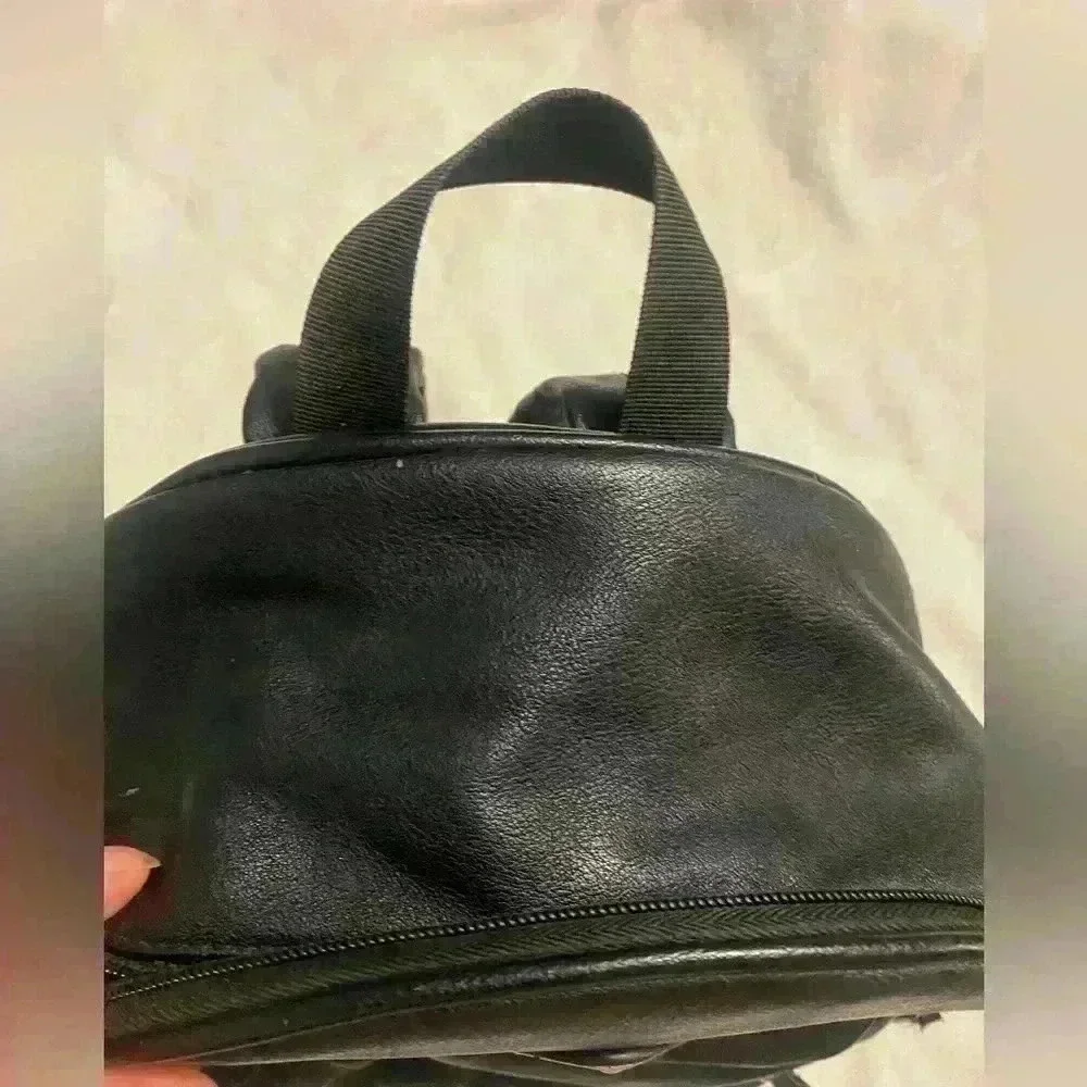 Claire’s Girls black quilted faux leather mini backpack bag